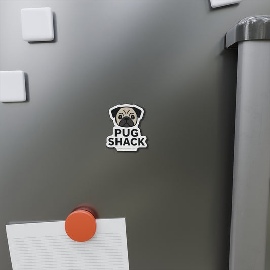 Pug Shack Die-Cut Magnet – Cute Pug Face Fridge Sticker