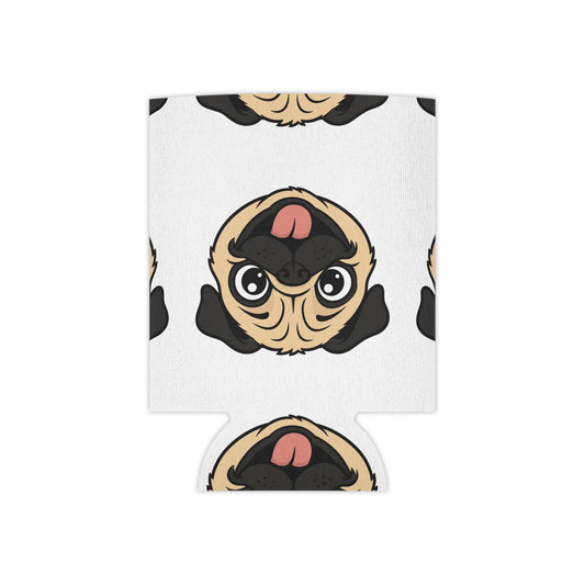 Pug Face Can Cooler — Cute Goofy Pug Beer Koozie