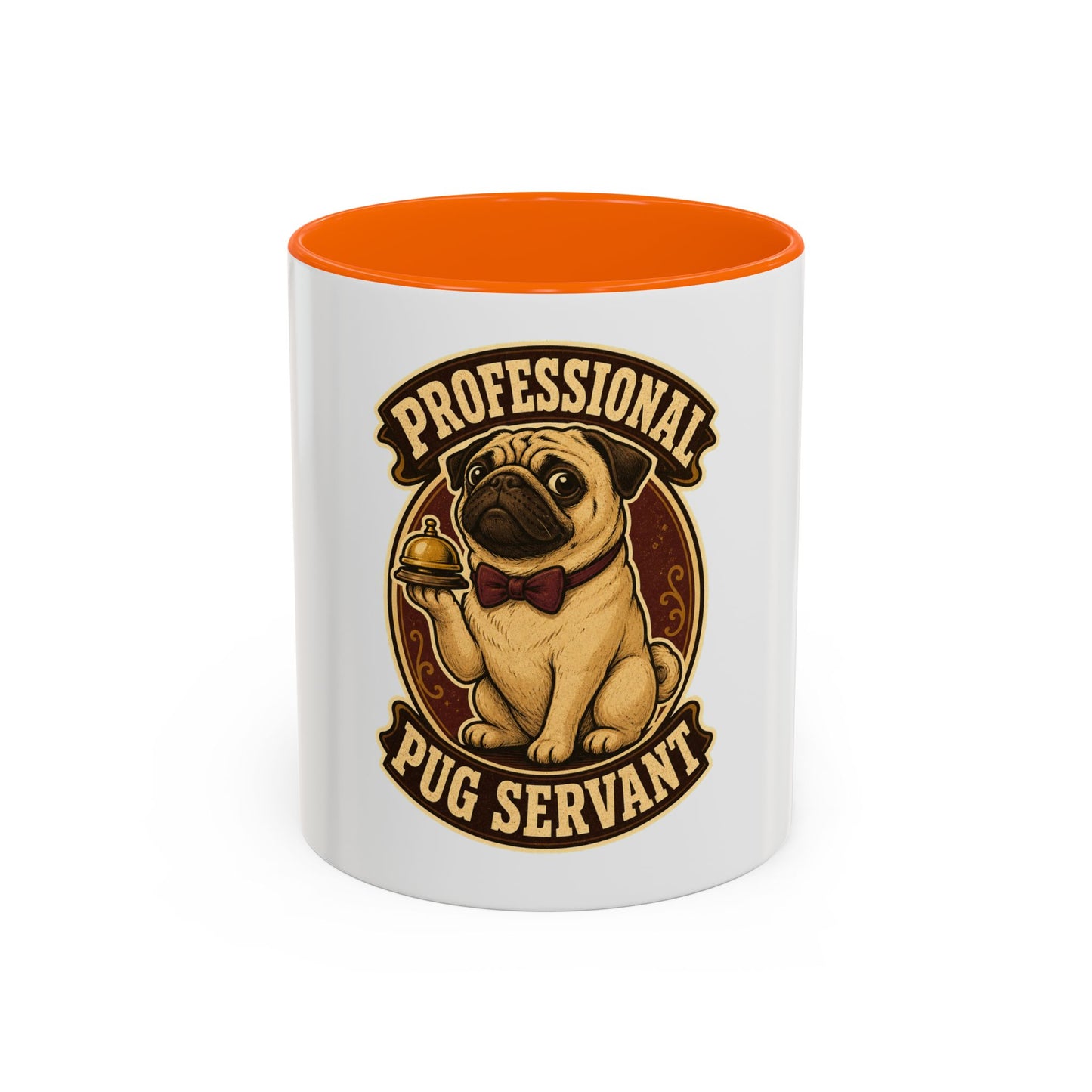 Professional Pug Servant Accent Coffee Mug – Cute Pug Lover Gift (11/15oz)