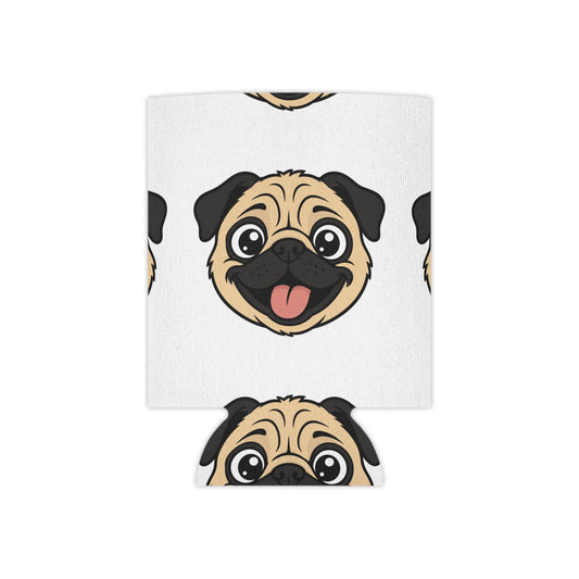 Pug Face Can Cooler — Cute Goofy Pug Beer Koozie