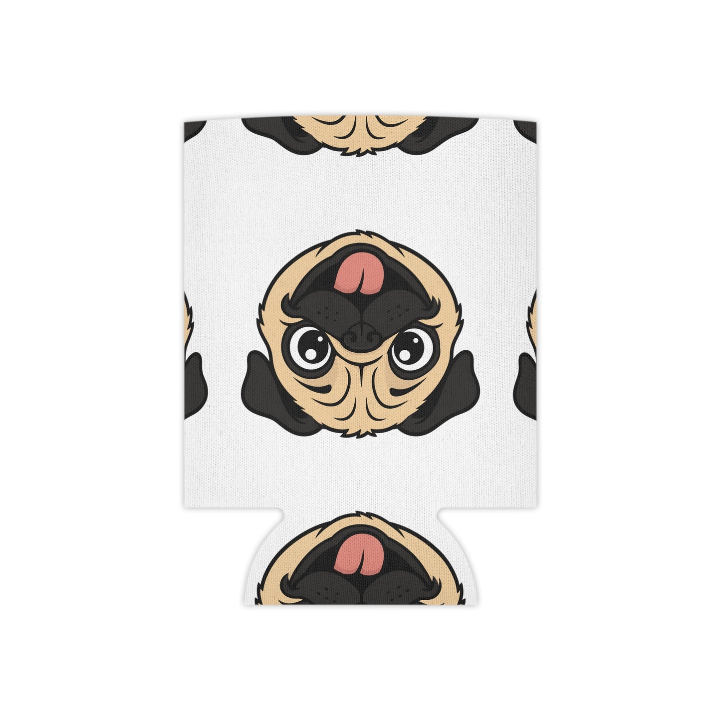Pug Face Can Cooler — Cute Goofy Pug Beer Koozie