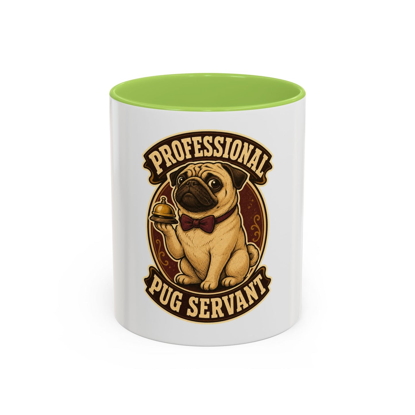 Professional Pug Servant Accent Coffee Mug – Cute Pug Lover Gift (11/15oz)