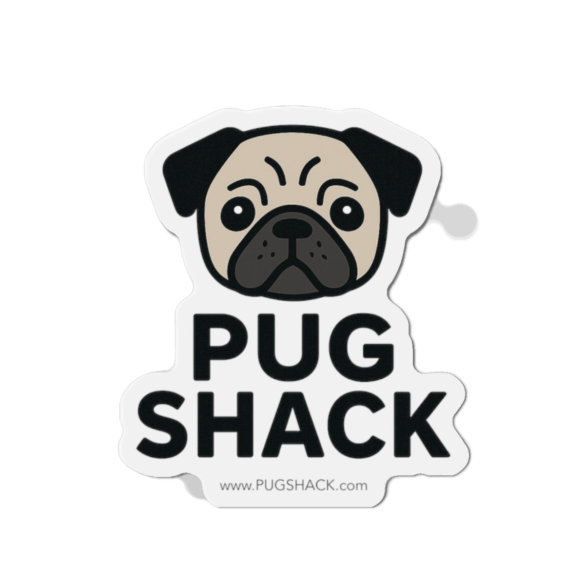 Pug Shack Die-Cut Magnet – Cute Pug Face Fridge Sticker