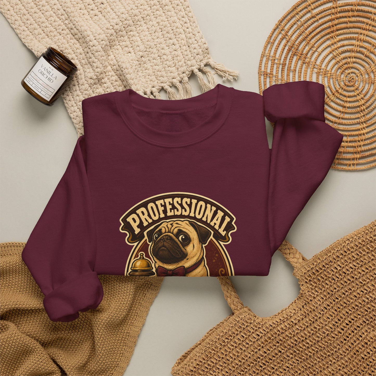 Professional Pug Servant Vintage Crewneck Sweatshirt