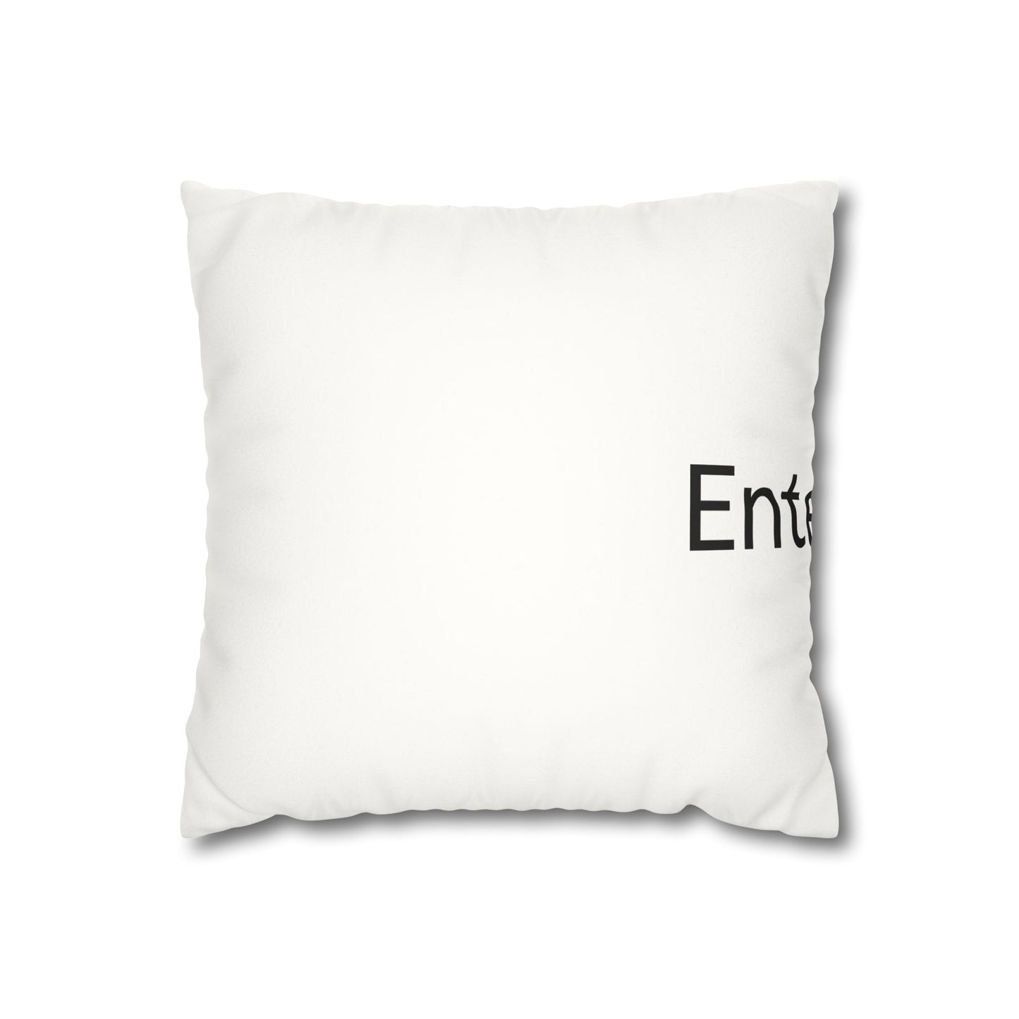 Faux Suede Pillowcase – Minimal 'Enter' Accent Decorative Cushion Cover