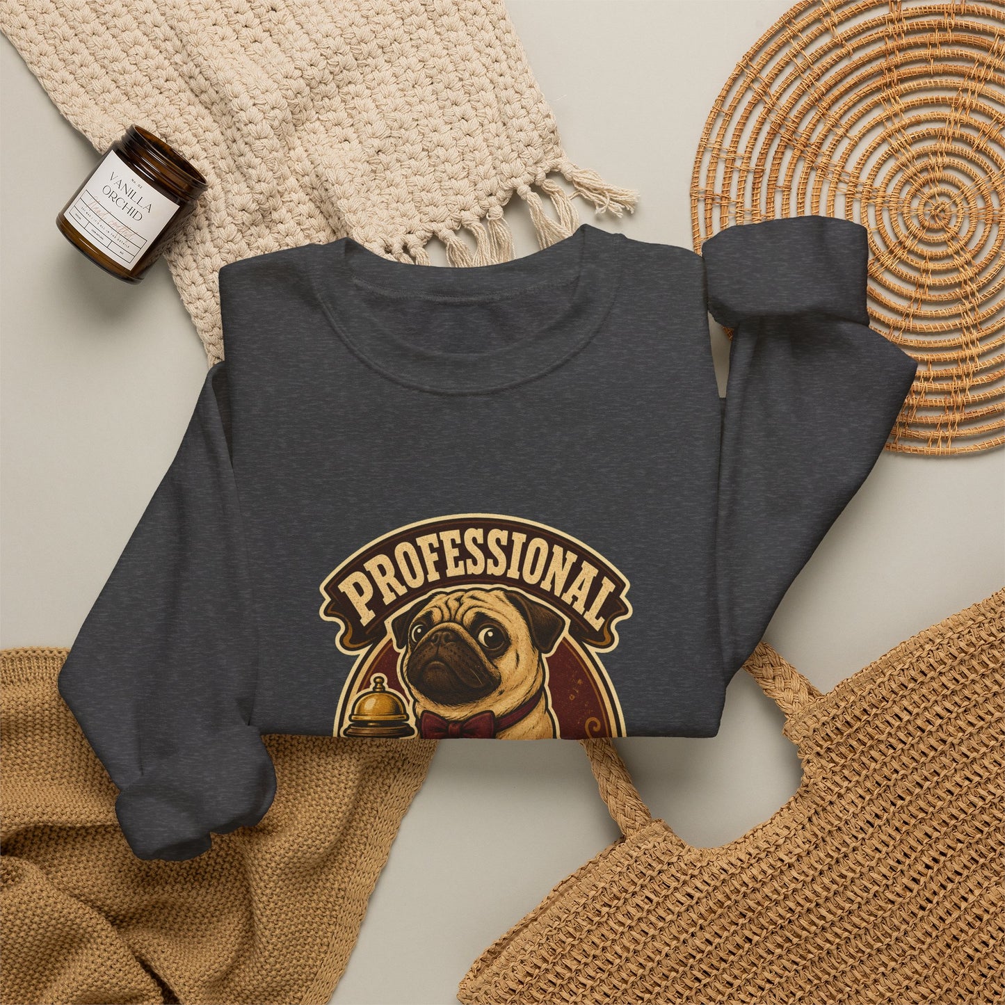 Professional Pug Servant Vintage Crewneck Sweatshirt