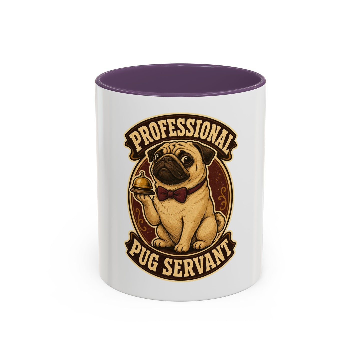 Professional Pug Servant Accent Coffee Mug – Cute Pug Lover Gift (11/15oz)