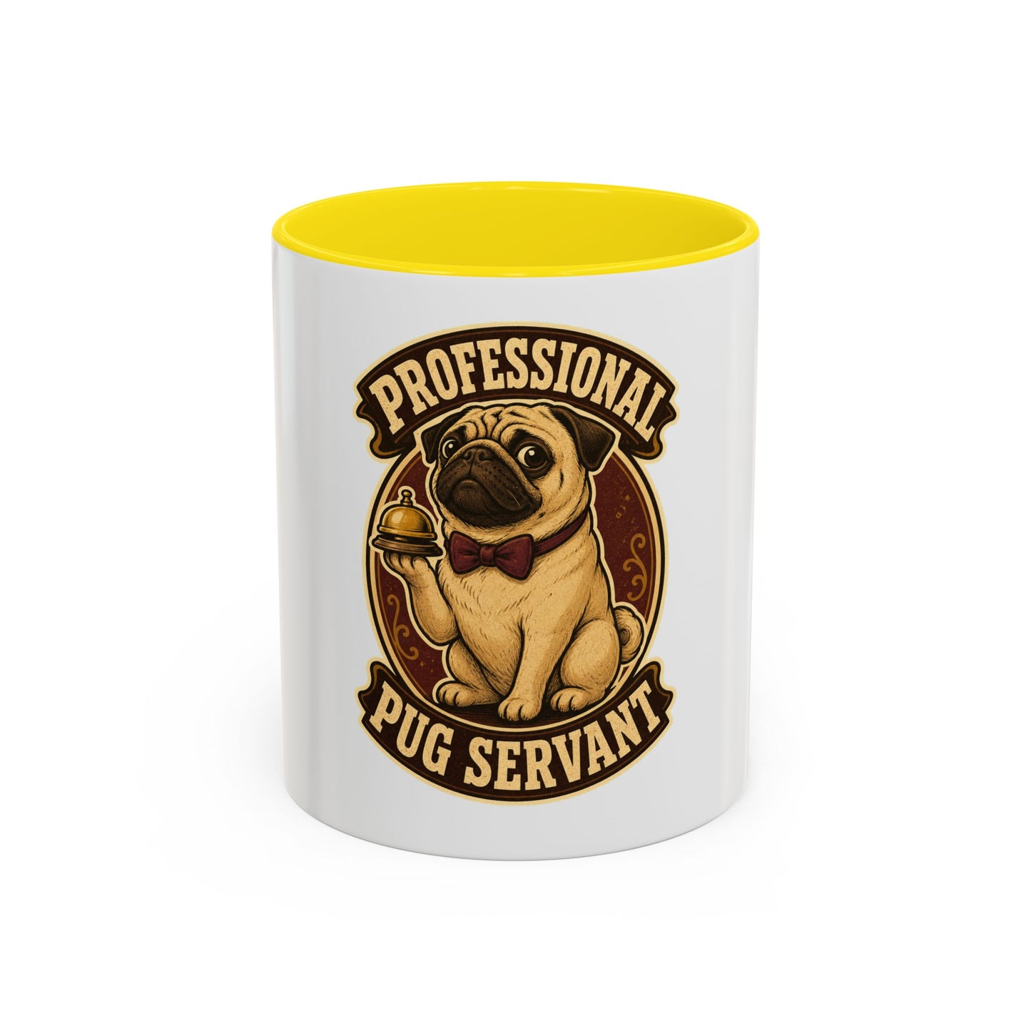 Professional Pug Servant Accent Coffee Mug – Cute Pug Lover Gift (11/15oz)