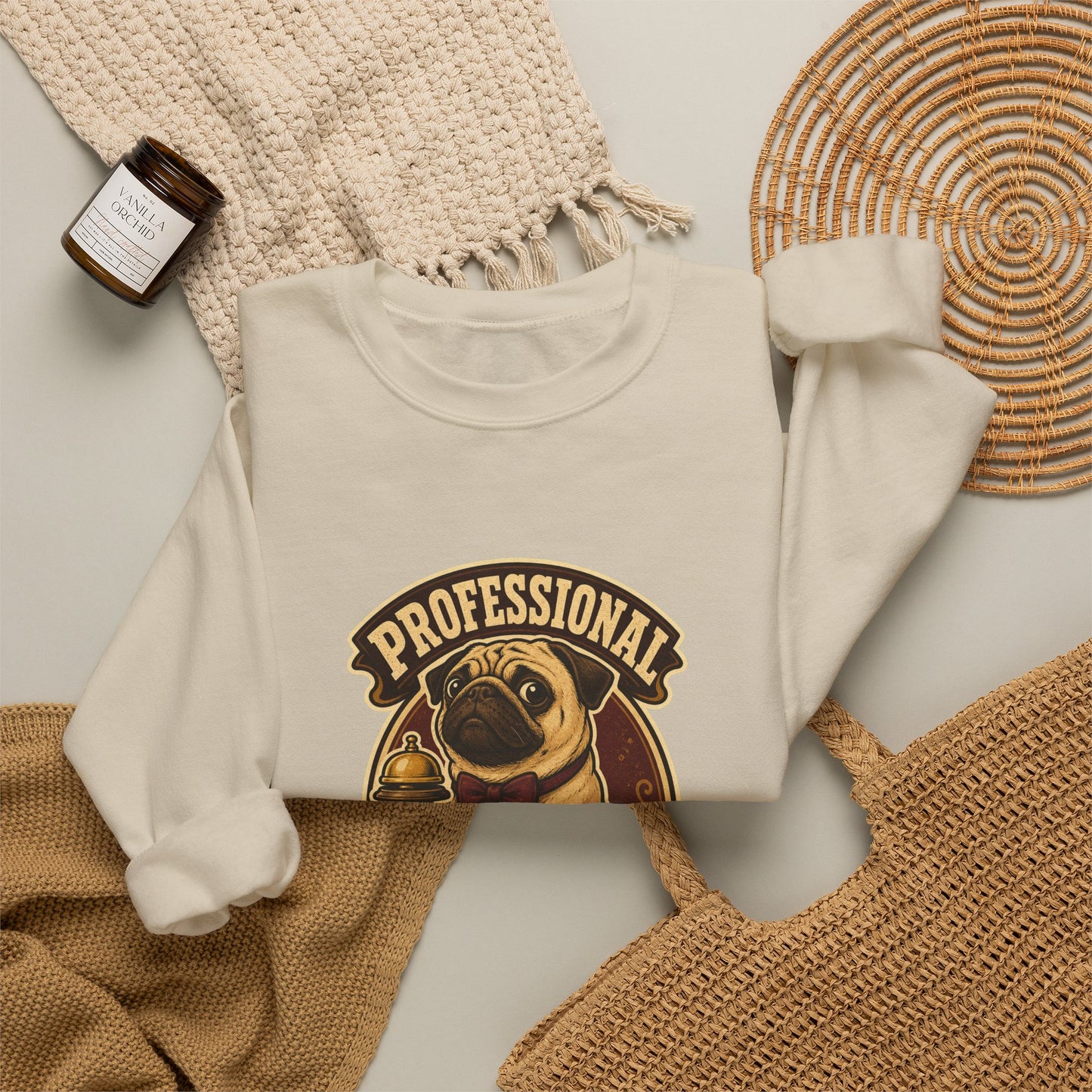 Professional Pug Servant Vintage Crewneck Sweatshirt
